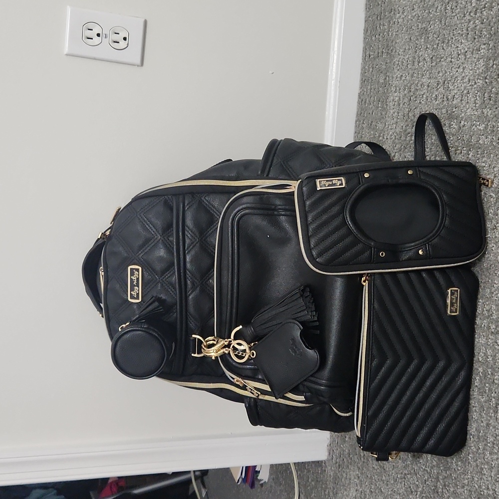 Itzy ritzy boss plus large jetsetter diaper bag with accessories)